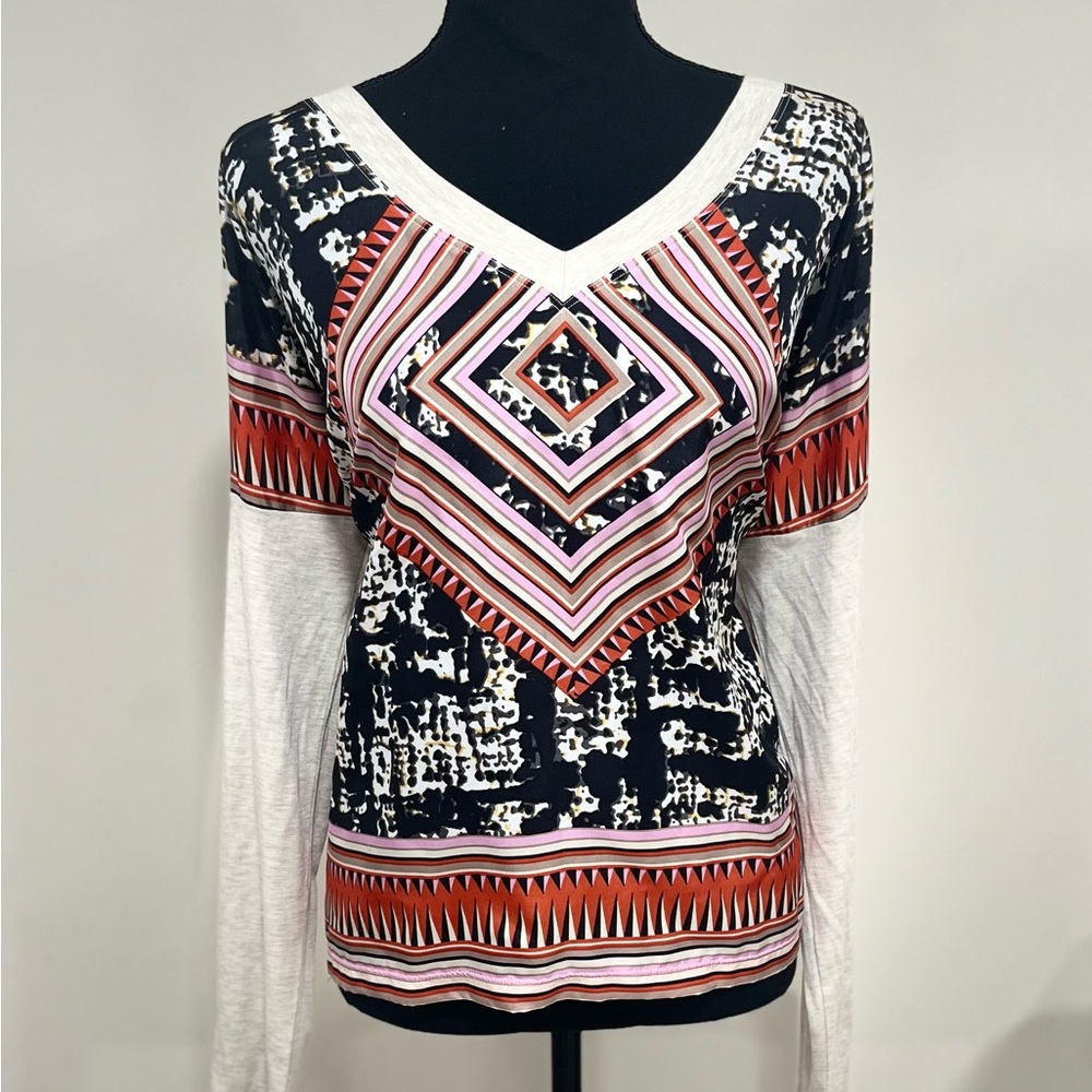 CAbi 100% silk  v neck top size small